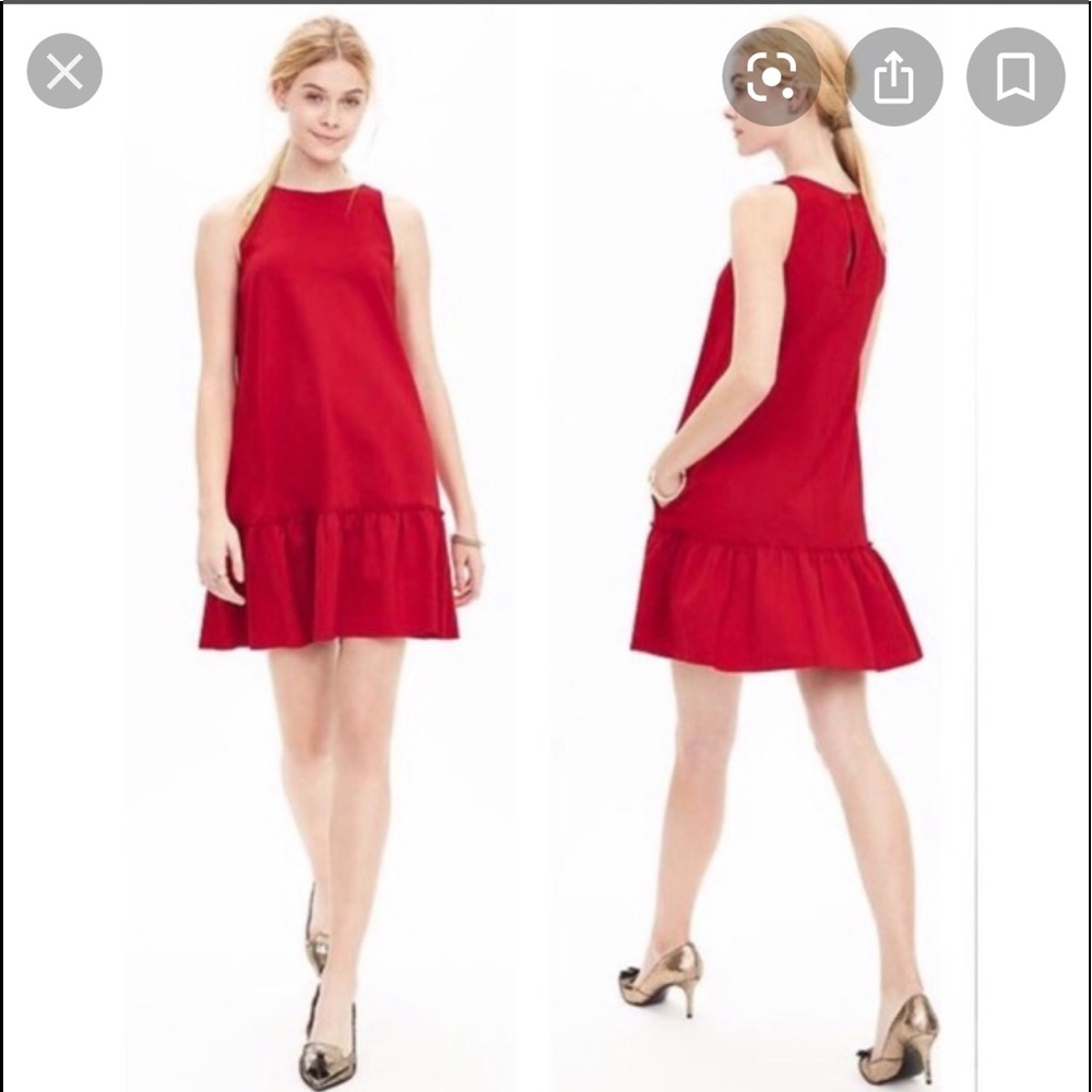 BR Drop Waist Ruffle Hem Sleeveless Dress